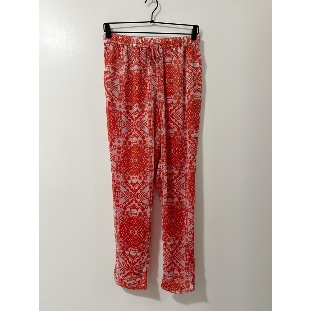 Chaser‎ Orange and White Patterned Lightweight Pants Size Small